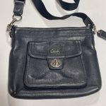 Coach Black Leather Crossbody Bag With Front Turn-Lock Pocket & Adjustable Strap Photo 1