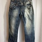 Miss Me "Versailles" cuffed capris w leather decor low rise distressed Sz 25 428 Photo 3