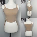 SheIn Cropped Tank Top with Scrunched Sides Size Small Tan Sleeveless Photo 10
