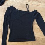 Princess Polly Princess PollyBlack One-Shoulder Glitter Top Photo 3