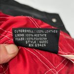 CHIA Colorblock Leather Moto Jacket Red White Black Belted Quilted Size M Size M Photo 8