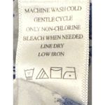 Coldwater Creek  Womens L Blue White Floral Button Up Shirt Cotton Spandex Blend Photo 5