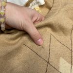 ESCADA Vintage Argyle Sweater Vest Womens Large Wool Cashmere Silk Academia Twee Tan Photo 6