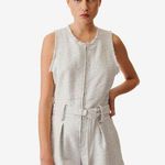 IRO Olessa Tweed Belted Romper Light Grey Womens Size 42 US 10 Photo 0