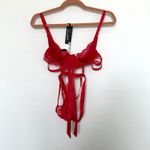 Wolf & Whistle Womens Bodysuit Size US 6 Red Bella Satin Lace Strappy Lingerie Photo 2