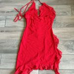 Heiress red asymmetric ruffle dress Photo 7