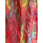 Erin London Sheer Neon Floral Blouse – Size Small Red Photo 5