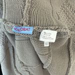 Acrobat 100% Cotton Oversized Zip Front Hooded Cable Knit Poncho Size XS… Tan Photo 9