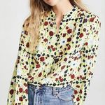 Equipment  yellow floral silk blouse Photo 1