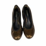 Theory Copper Snake Print Flats Women's 8.5 Brown Photo 1