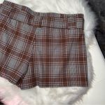 Free People Sage Rust Brown Plaid Micro Mini Skort Photo 10