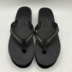 Rainbow Sandals Rainbows Women Sandals Black Swarovski Crystal Wedge Flip Flops XL 8.5-9.5 NEW Photo 3