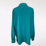 Blair Vintage  Jade Green Button Up Blouse Long Sleeve Size XL Photo 4