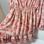 Dizzy Lizzy Dress Womens Large Peasant Chiffon Coral Tie Dye Short Puff … Pink Photo 6