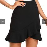 Princess Polly Black high waist wrap ruffle pencil pull on Skirt Photo 0