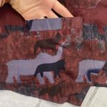 Worlds Apart vintage long silk vest with bear print. Blue Size L Photo 2