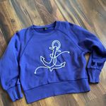 J.Crew  Rope Anchor Boxy Cropped Crewneck Sweatshirt Navy Photo 4
