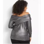 Lane Bryant off the shoulder metallic illusion top SZ1 8/20 Photo 3