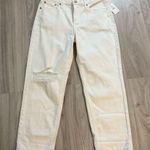 Lucky Brand  Boy Mid Rise Relaxed Straight White Jeans Distressed 8/29 Photo 0