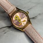 Ladies Vintage 1999 ARMITRON Tweety Bird Looney Tunes Gold Tone Watch, 2200/478 Pink Photo 4