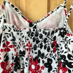 Vintage black white red floral and polkadot spaghetti strap dress Jr size small Photo 7