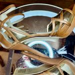 Michael Kors  Jaida Gold and Brown Leather Strappy Heels size 9.5 new Photo 13