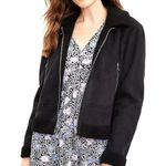 Loft NEW Women’s Faux Suede Aviator Jacket size S Black Photo 9