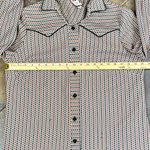 Femme of Dallas Western Boho Long Sleeve Button Down Geometric Top Green Size L Photo 5