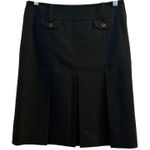 Ann Taylor  Loft Black Pleated Knee Length Skirt Women's Size 2 Photo 0