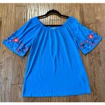 Westport  blue embroidered sleeve blouse xs Photo 6
