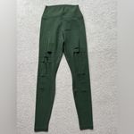 Alo Yoga  High Waist Ripped Warrior Legging Hunter Green Pants Photo 3