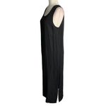 Vintage 90s Surf Turf Rayon Maxi Dress 12 Black Sleeveless Round Neck Pullover Photo 2