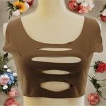 NEW Forplay Brown Cutout Rave Festival Special Occasion Bra Crop Top Size‎ XL Photo 0
