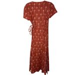 Marine layer  Emlyn Midi Wrap Dress Hemp Blend Palm Print Bruschetta Sz M Coastal Photo 5