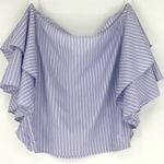 Child of the Universe Off the Shoulder Ruffle Sleeve Blue and White Stripe Top M Size M Photo 4