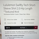 Lululemon  Swiftly Tech Short-Sleeve Shirt 2.0 Hip Length *Textured Knit Sz2 Photo 2