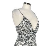 superdown Revolve Kina Leopard Print Ruched Mini Dress Gray White Size Medium Photo 4