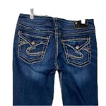 Silver Jeans Women’s Jeans Suki Mid Slim Boot Cut Mid Rise Dark Wash Size 28x33 Photo 3