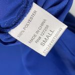 Anthropologie Criss Cross Chiffon Round Neck Solid Flowy Blouse Top Shirt Blue Contrasting Photo 5