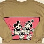 Disney Mickey & Minnie Graphic  Cropped Length Tan Sweatshirt- XS Photo 0