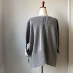 CAbi Black and White Striped Poncho Sweater Size Small Cotton Oversized Full Zip Photo 1