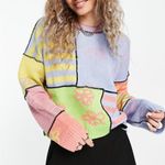 The Ragged Priest  boxy sweater in mix printed knit Photo 1