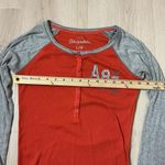 Aeropostale Y2K Womens Orange Gray Raglan Long Sleeve Henley Shirt Top L G Photo 4