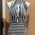 COCOSHIP  black and white striped halter swimsuit Photo 0