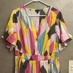 Torrid NWT  0 L 12 Giant Geo Tiered Maxi Dress Plus Pink Yellow Pockets Photo 15