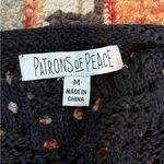Patrons of Peace  Anthropologie black cotton Knit Crop Sweater button oversized M Photo 5