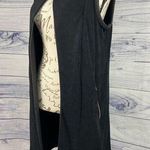 Chico's  0 Travelers Faux Leather Mix Vest Womens S 4 Snap Zip Pocket Slinky Black Photo 0