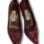 Womens Bally Leather Burgundy Shoes / Heels Size: 7 N Red Size undefined Photo 0