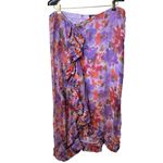 J.Crew NEW  Purple Pink Floral Ruffle Hi Low Midi Skirt Sheer Coastal Garden 18 Photo 1
