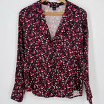 Something Navy Revolve  Vintage Button Down Top in Black Rose Ditsy Size XS Photo 2